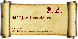 Májer Leonárd névjegykártya