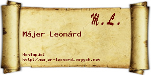 Májer Leonárd névjegykártya