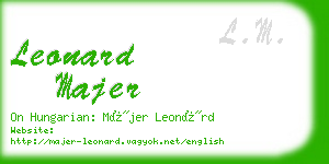 leonard majer business card